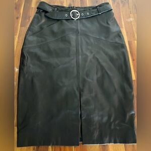 Bod& Christensen Elegant midi skirt made of genuine leather very beautiful .